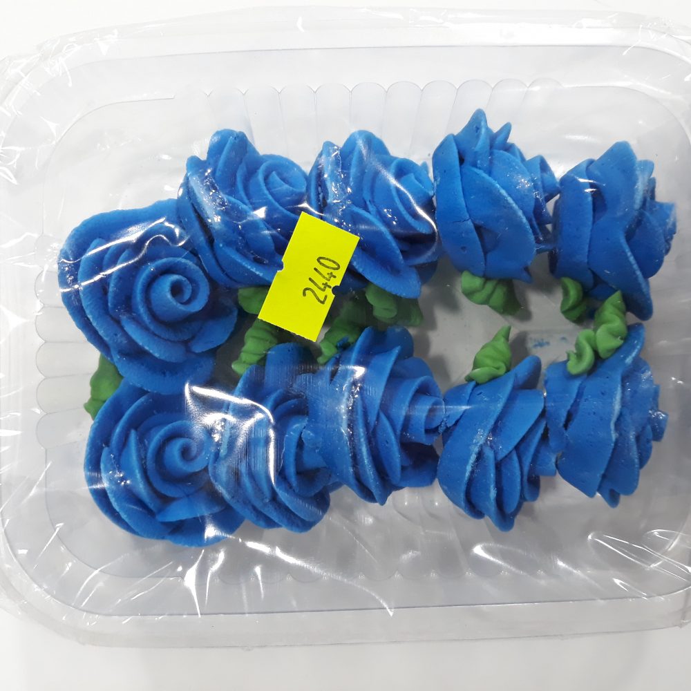 Flor rosa grande c/hoja x10