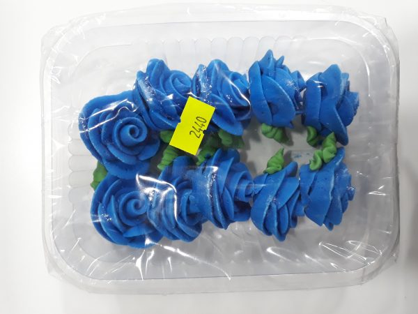 Flor rosa grande c/hoja x10