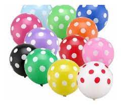Globo c/ estrella y lunares x 12