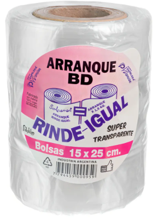 Bolsa B/D RINDE IGUAL 15x25