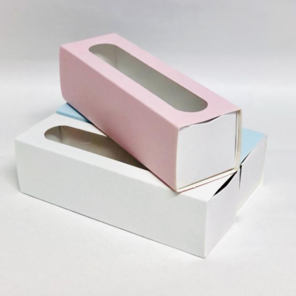 Caja Macarrons c/visor color (18x5x5.5)