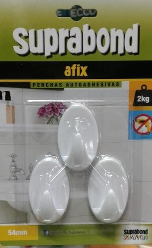 Perchas Autoadhesivos Oval x 3 unid