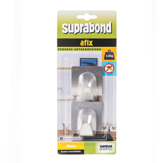 Perchas Autoadhesivas Met 49mm x 2 unid