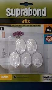 Perchas Autoadhesivos Oval trans x 5 unid