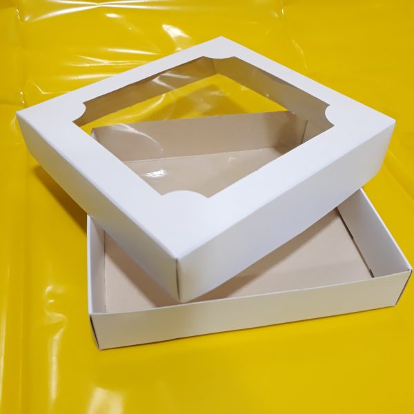 Caja chata con visor 13x13x3