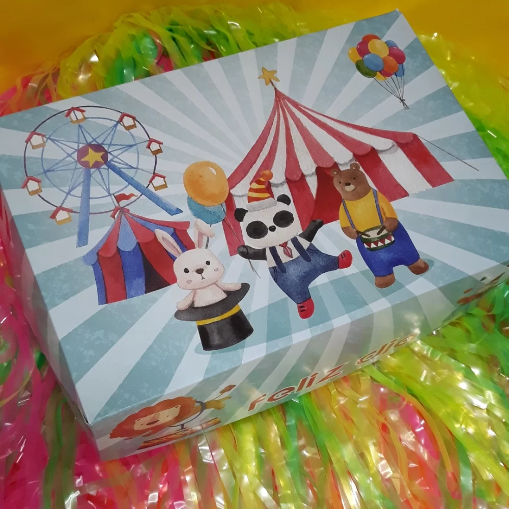 Caja Circo Dia del Niño/feliz dia 21x14x7,5