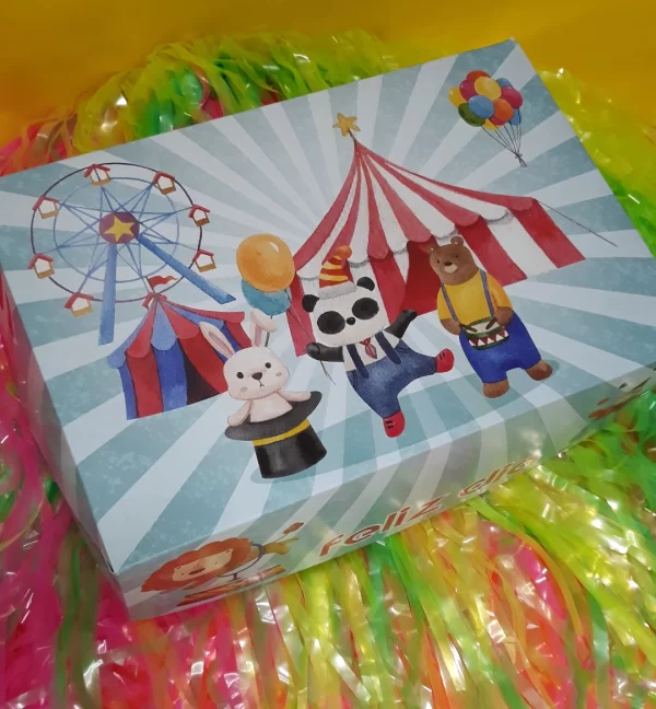 Caja Circo Dia del Niño/feliz dia 21x14x7,5