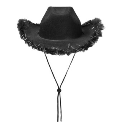 Sombrero Negro c/ boa x 1