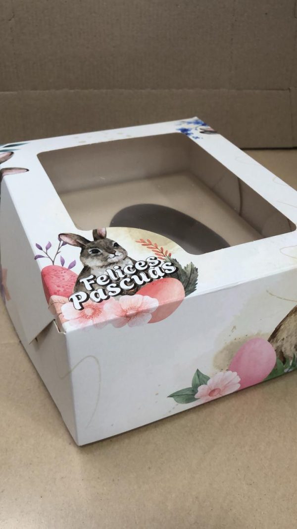 Caja medio huevo c/visor 18x15