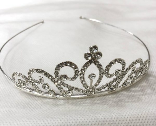 Tiara con Estrass Plateada x 1