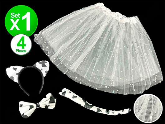 Set Vaquita (tutu,vincha,cola y moño)