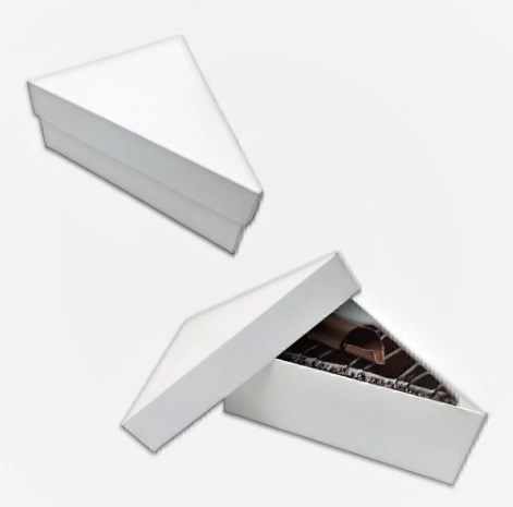 Caja para porcion de torta blanca