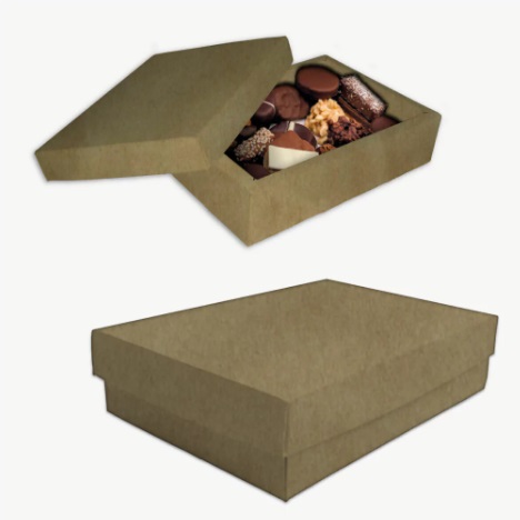 Caja bombones/chocolates 1/2 kraft
