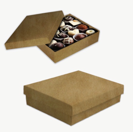 Caja bombones/chocolates 1/4 kraft