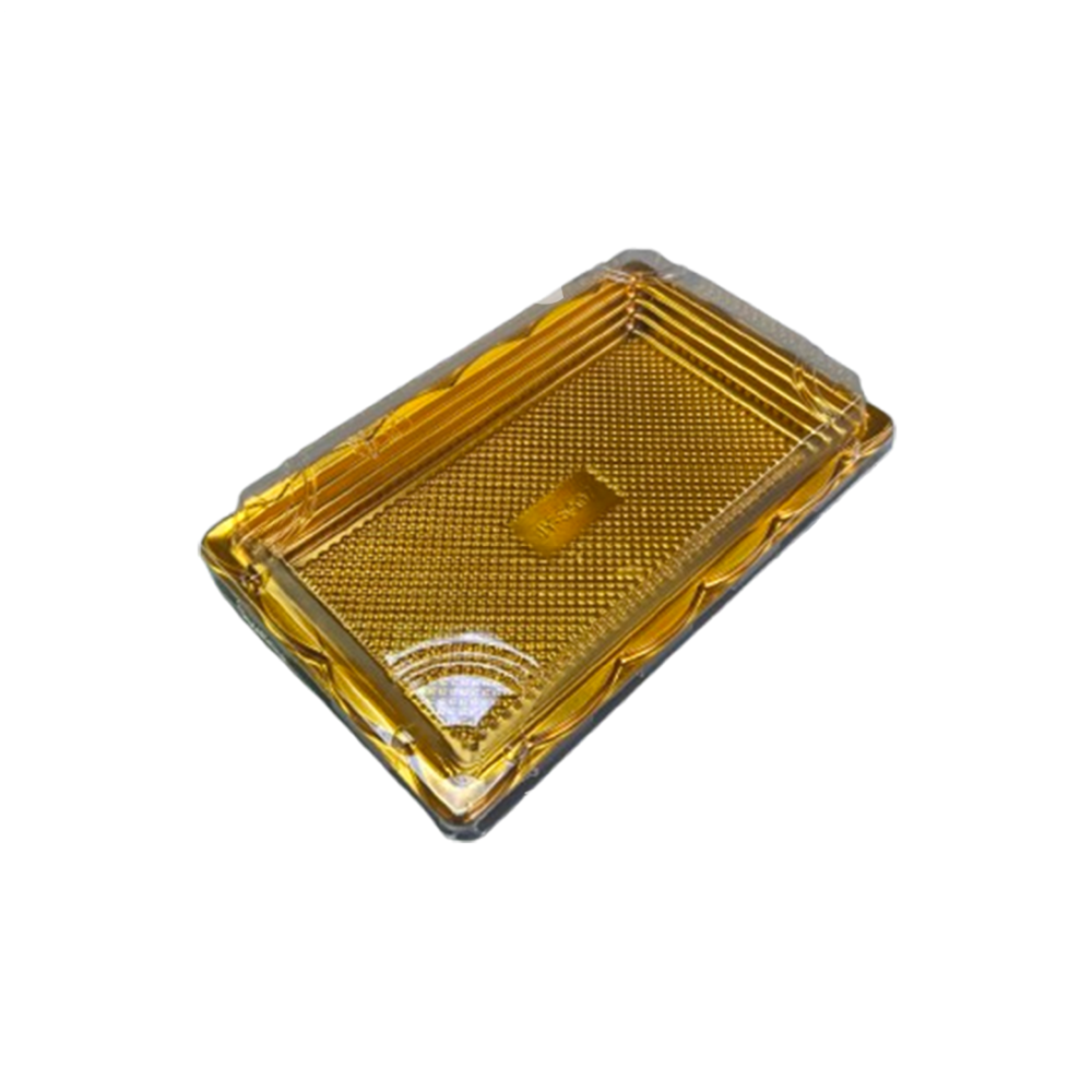 Bandeja plastica dorada 16x9x2